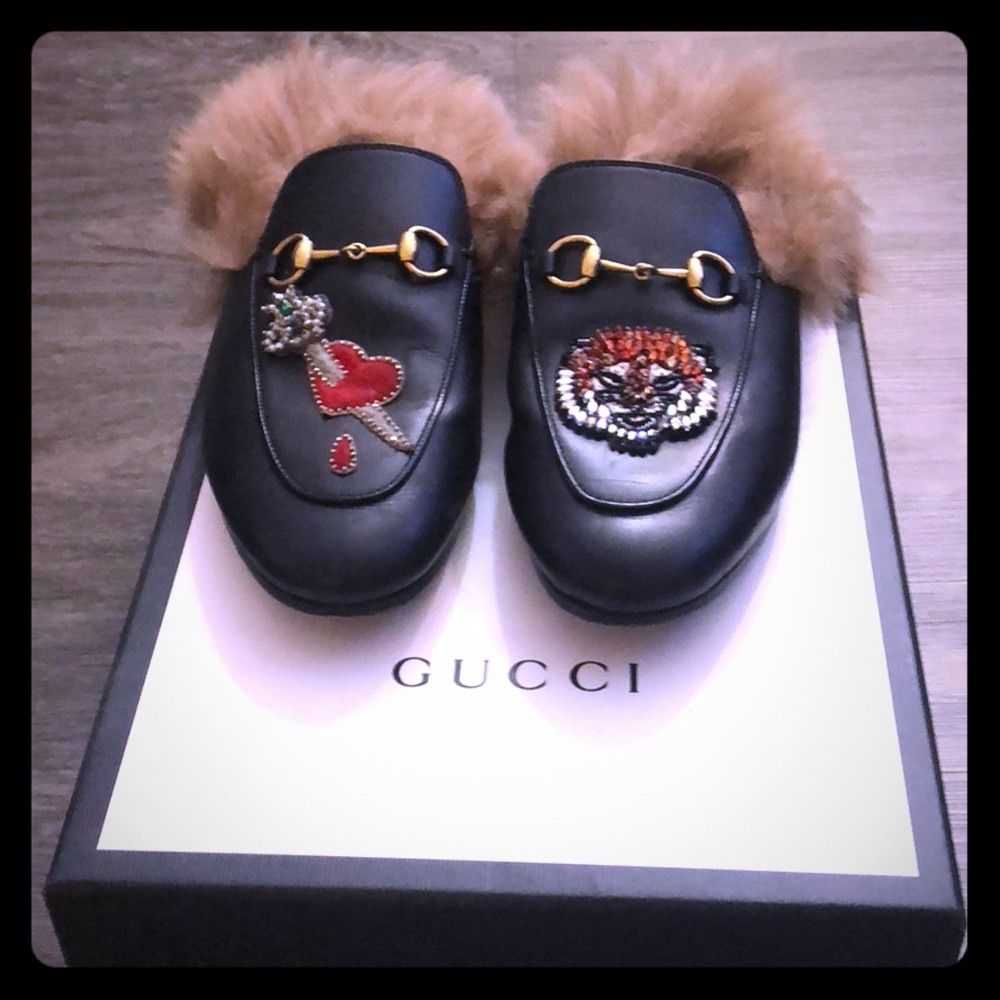 Auth. Gucci Princeton Leather Loafers